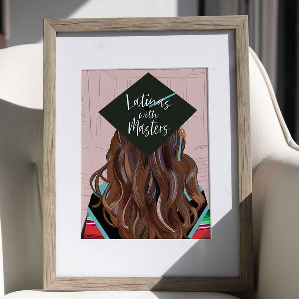 Personalized Latina with a Masters Grad Art Print